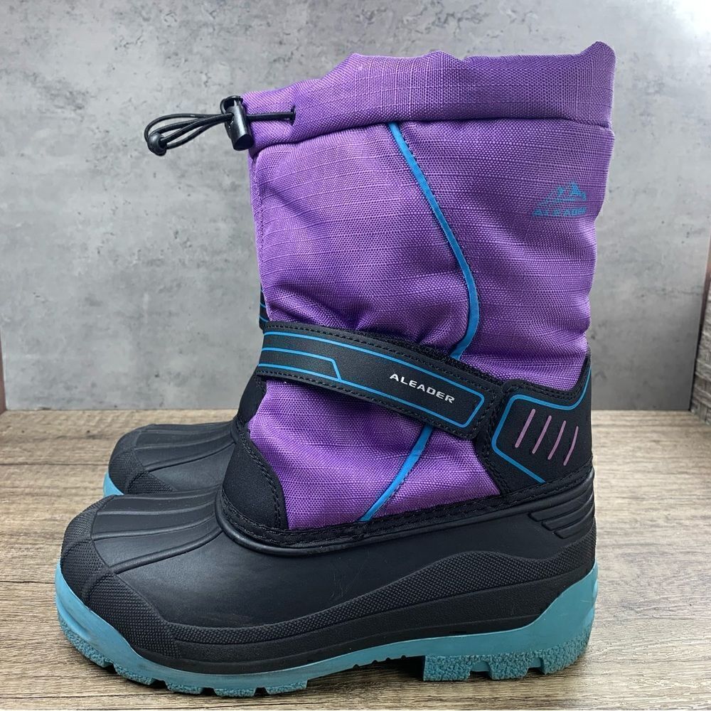 ‎Aleader~Youth Girl’s~Purple/Black~Winter Boots~Size 4